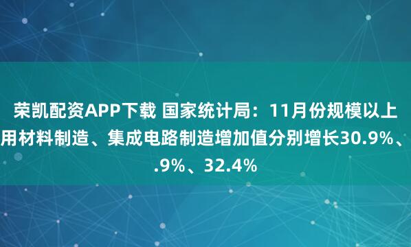 荣凯配资APP下载 国家统计局：11月份规模以上电子专用材料制造、集成电路制造增加值分别增长30.9%、32.4%