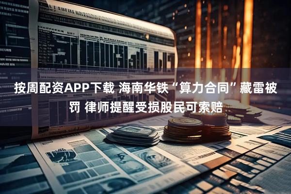 按周配资APP下载 海南华铁“算力合同”藏雷被罚 律师提醒受损股民可索赔